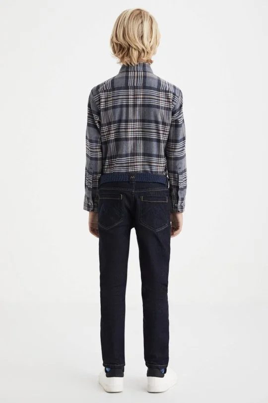 Hemington - Kaşmir Karışım Kışlık Kalın Lacivert Çocuk Denim Pantolon (3)