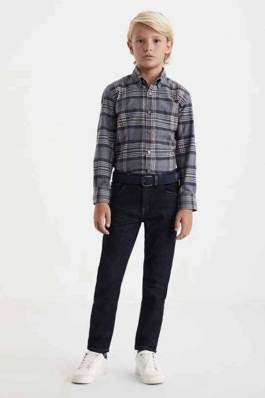 Hemington - Kaşmir Karışım Kışlık Kalın Lacivert Çocuk Denim Pantolon (1)