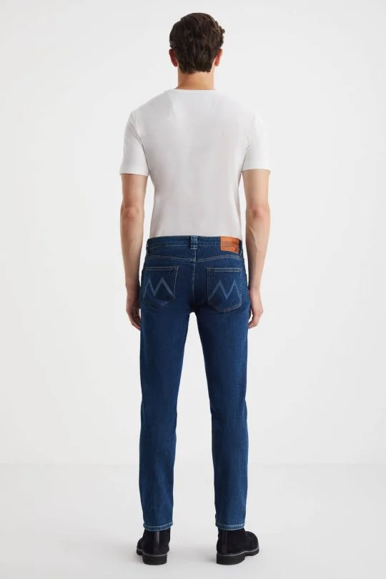 Hemington - Kaşmir Karışım Kışlık Kalın Mavi Denim Pantolon (3)