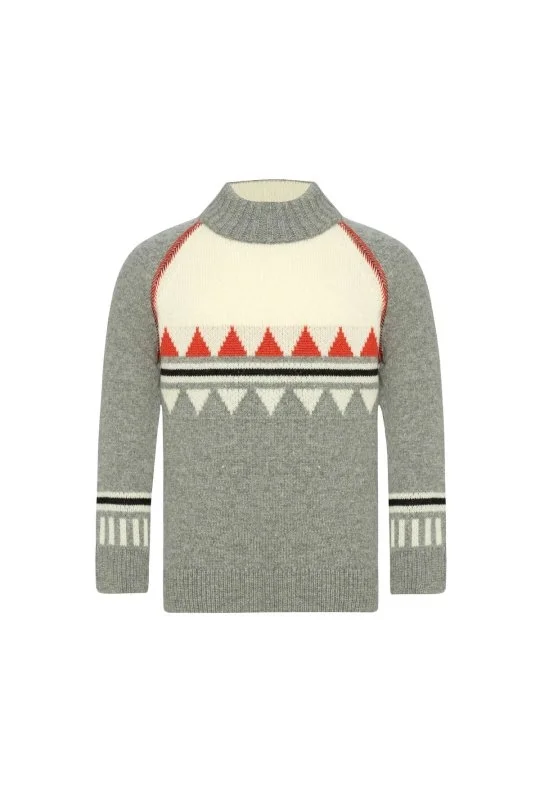 Hemington - Kaşmir Karışım Yarım Balıkçı Yaka Gri Çocuk Kazak (5)