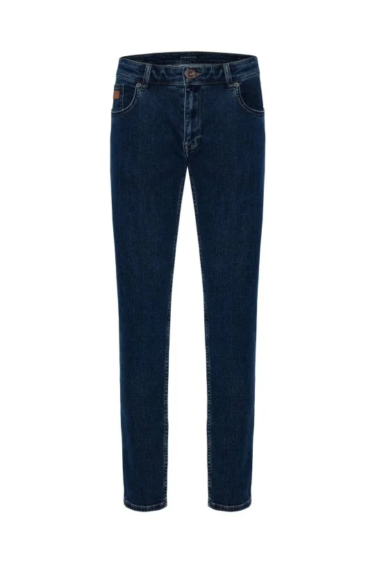 Kaşmir Karışım Kışlık Kalın Mavi Denim Pantolon