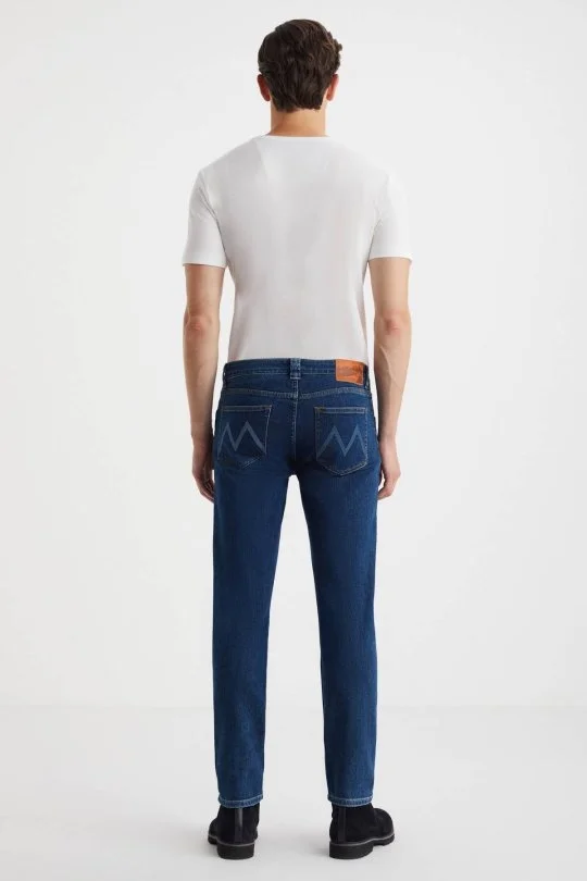 Kaşmir Karışım Kışlık Kalın Mavi Denim Pantolon