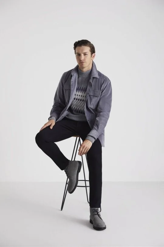 Hemington - Kaşmir Merino Yün Karışım Lupetto Yaka Açık Gri Kazak (1)