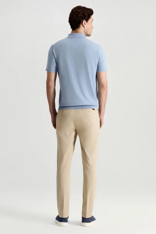 Hemington - Kaşmir Pamuk Karışım Açık Mavi Triko Polo (5)