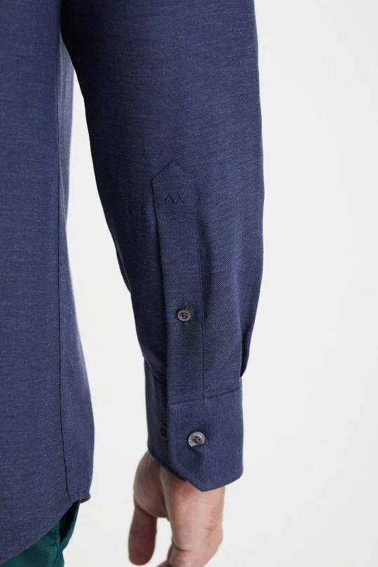 Hemington - Kaşmir Pamuk Karışım Lacivert Gömlek (4)