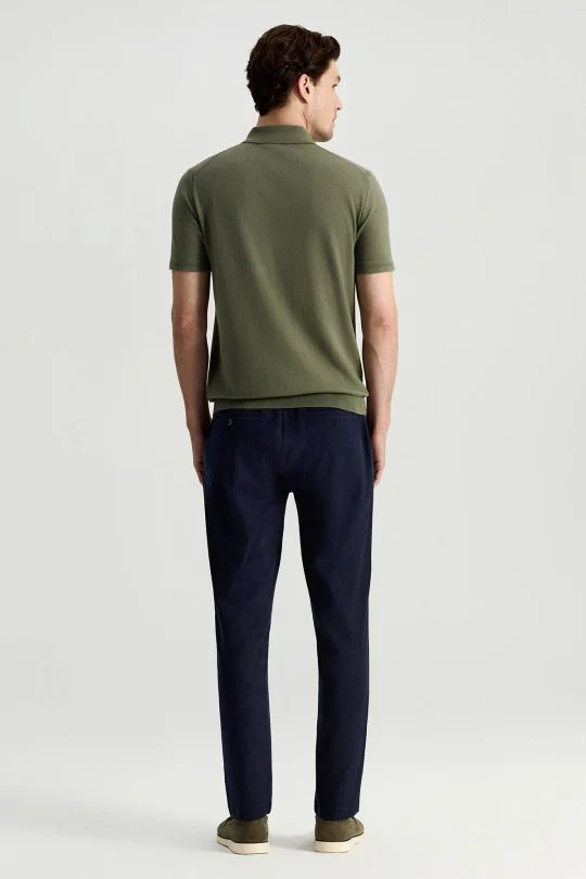 Kaşmir Pamuk Karışım Yeşil Triko Polo