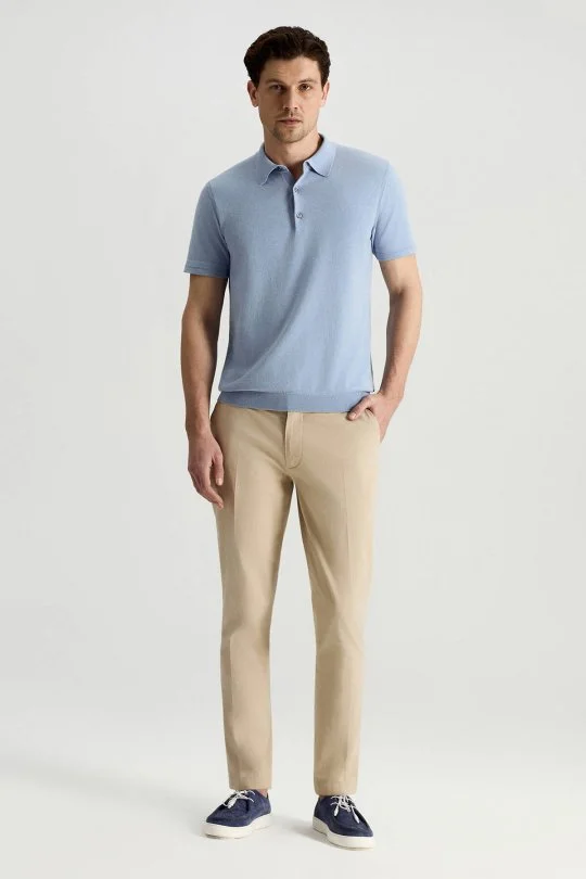 Hemington - Kaşmir Pamuk Karışım Açık Mavi Triko Polo (2)