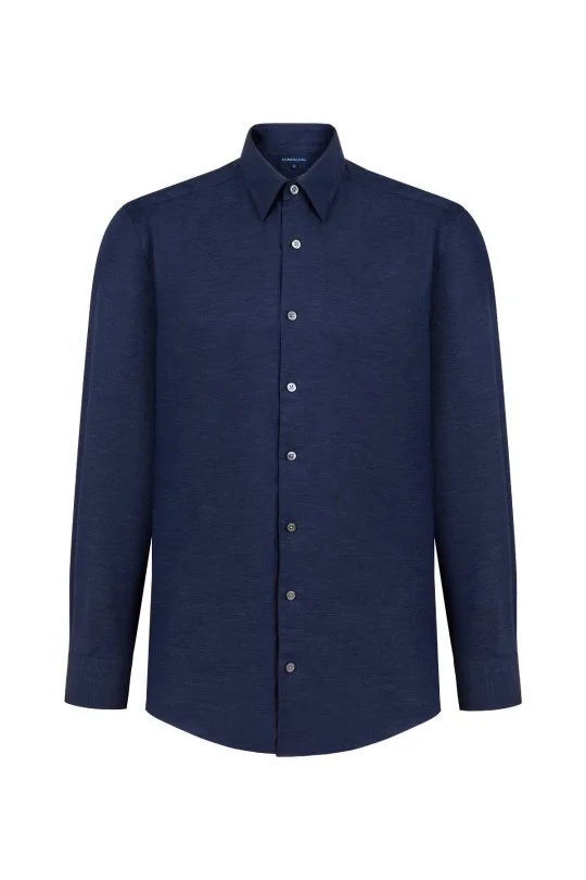 Hemington - Kaşmir Pamuk Twill Lacivert Gömlek (6)