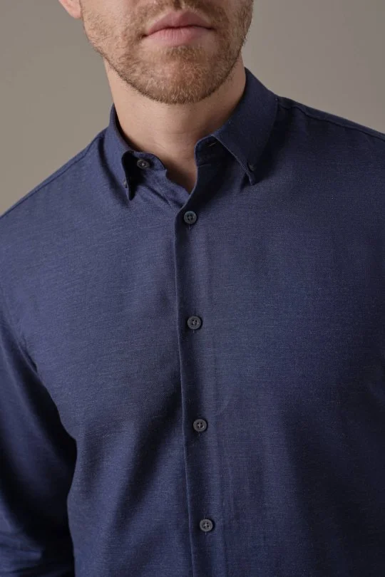 Hemington - Kaşmir Pamuk Twill Lacivert Gömlek (4)