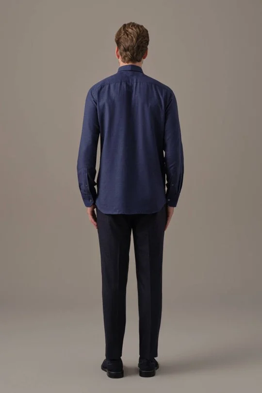 Hemington - Kaşmir Pamuk Twill Lacivert Gömlek (5)