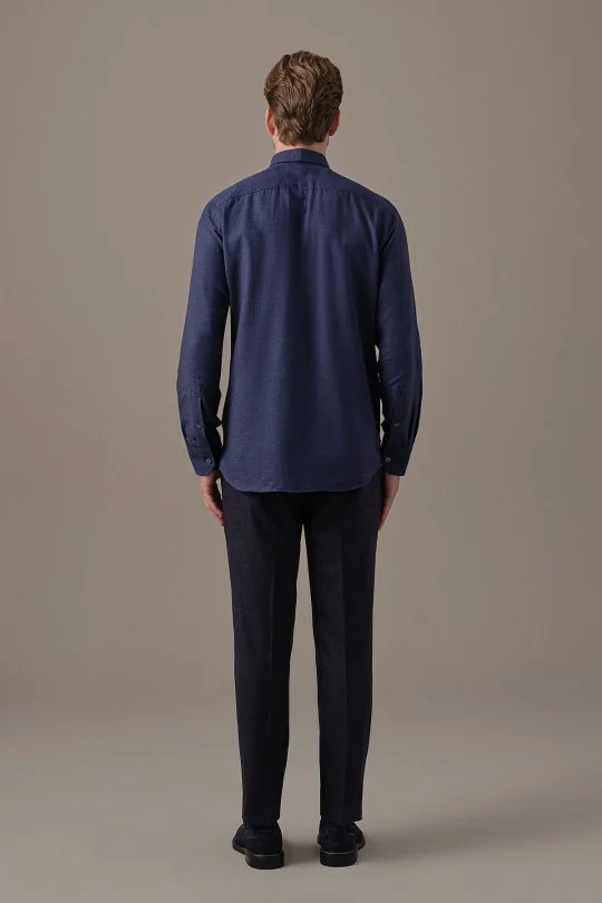Hemington - Kaşmir Pamuk Twill Lacivert Gömlek (3)