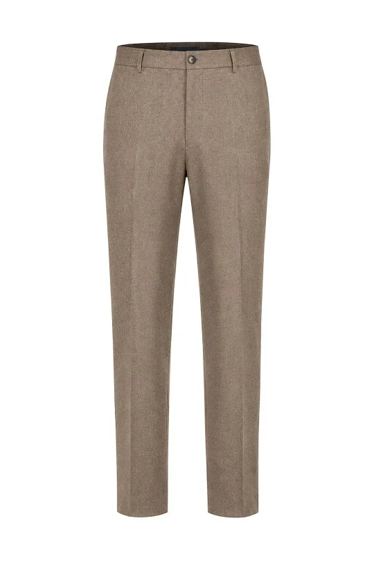 Hemington - Kaşmir Yün Karışım Camel Flanel Pantolon (6)