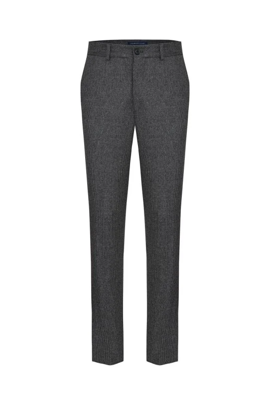 Hemington - Kaşmir Yün Gri Chino Flanel Pantolon (5)
