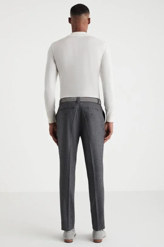 Hemington - Kaşmir Yün Gri Chino Flanel Pantolon (3)