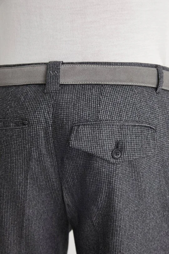 Hemington - Kaşmir Yün Gri Chino Flanel Pantolon (4)