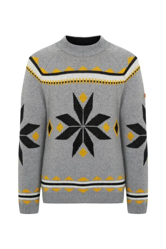 Hemington - Kaşmir Yün Karışım Lupetto Yaka Kar Desen Gri Kazak (7)