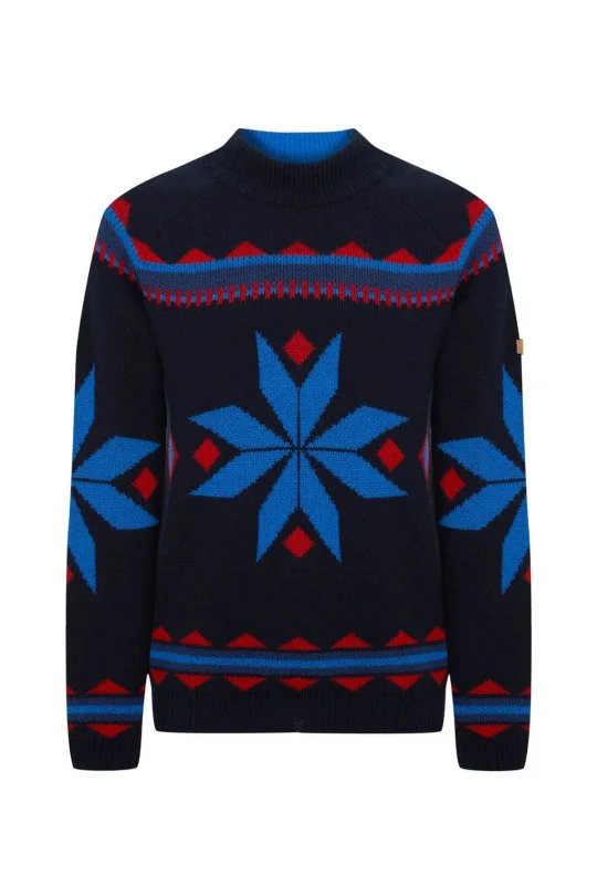 Hemington - Kaşmir Yün Karışım Lupetto Yaka Kar Desen Lacivert Kazak (7)