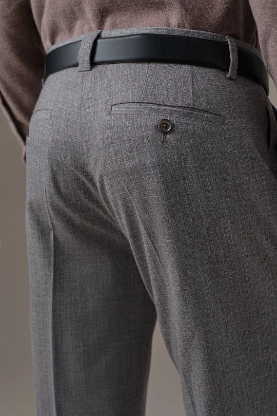 Hemington - Kaşmir Yün Kırçıl Desen Gri Flanel Pantolon (3)