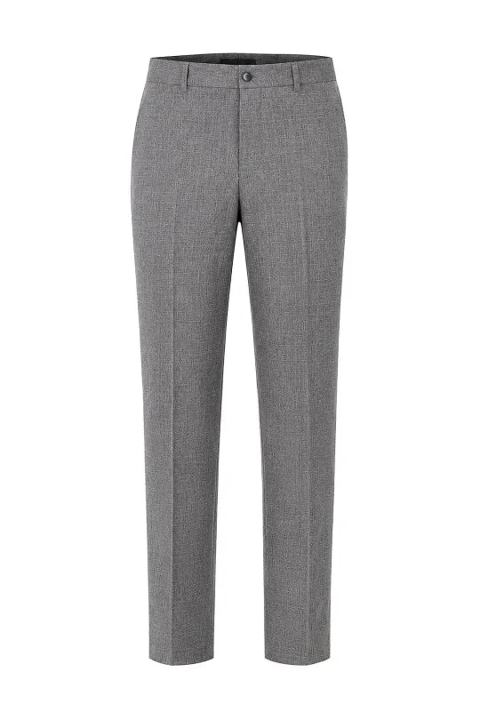 Hemington - Kaşmir Yün Kırçıl Desen Gri Flanel Pantolon (5)