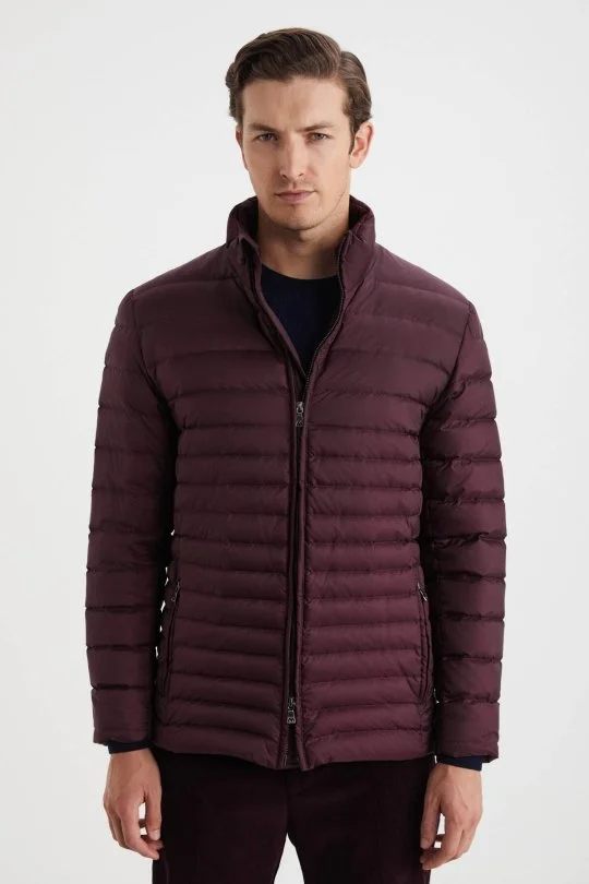 Hemington - Kaz Tüyü Dolgulu Bordo İnce Mont