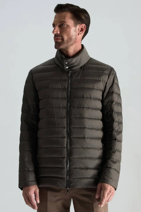 Hemington - Kaz Tüyü Dolgulu Kahverengi İnce Spor Mont (1)