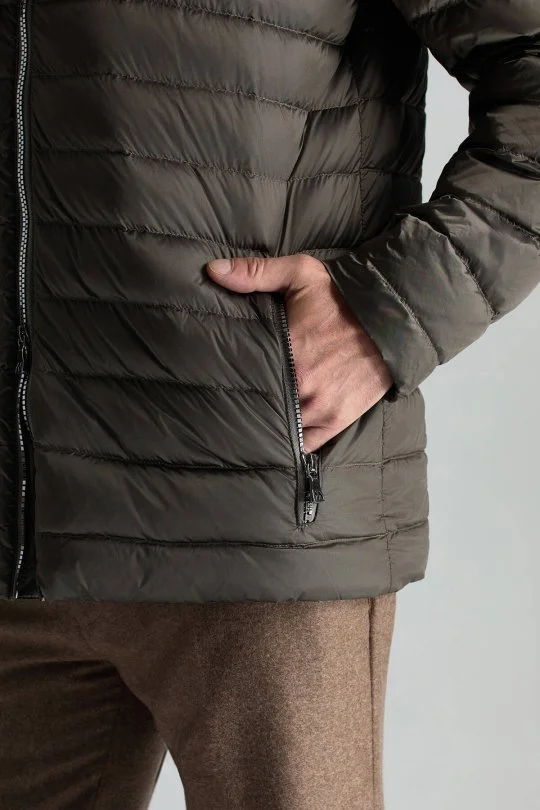 Hemington - Kaz Tüyü Dolgulu Kahverengi İnce Spor Mont (3)