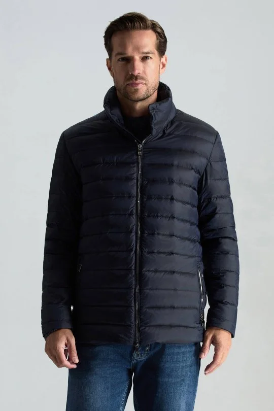 Hemington - Kaz Tüyü Dolgulu Lacivert İnce Spor Mont (1)