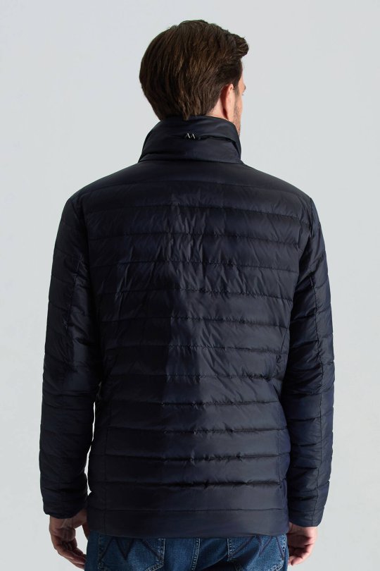 Kaz Tüyü Dolgulu Lacivert İnce Spor Mont