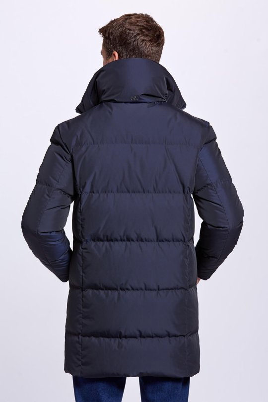 Kaz Tüyü Dolgulu Lacivert Parka
