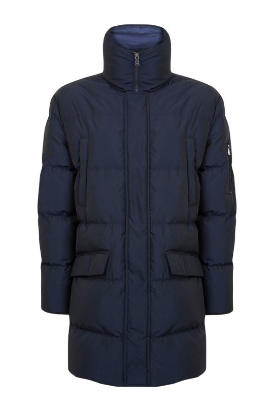 Kaz Tüyü Dolgulu Lacivert Parka