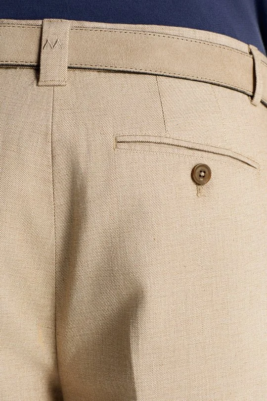Hemington - Keten Pamuk Karışım Krem Chino Şort (5)