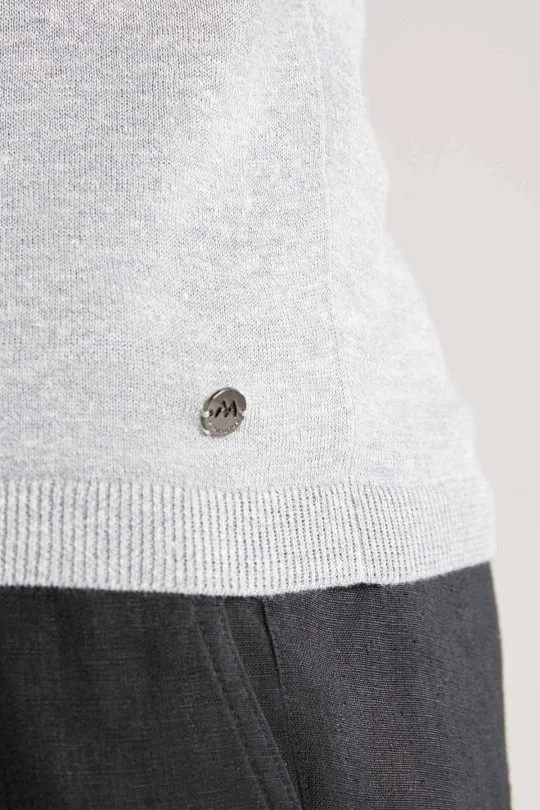 Hemington - Keten Pamuk Karışım Desen Mavi Triko Polo (6)