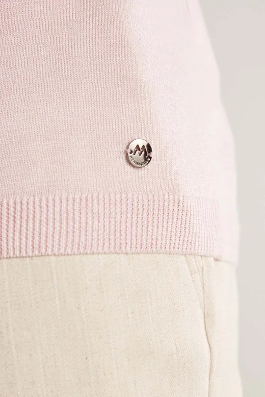 Hemington - Keten Pamuk Karışım Desen Pembe Triko Polo (6)