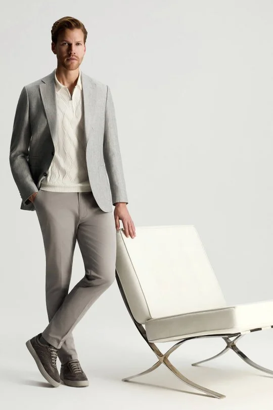 Hemington - Keten Yün Karışım Açık Gri Yazlık Blazer Ceket (2)