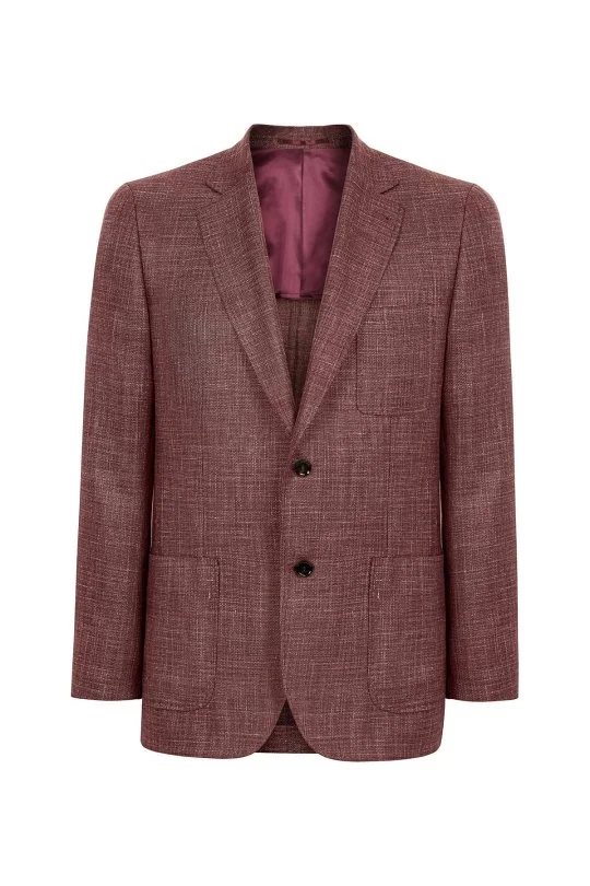 Hemington - Keten-Yün Karışım Bordo Yazlık Blazer Ceket (9)