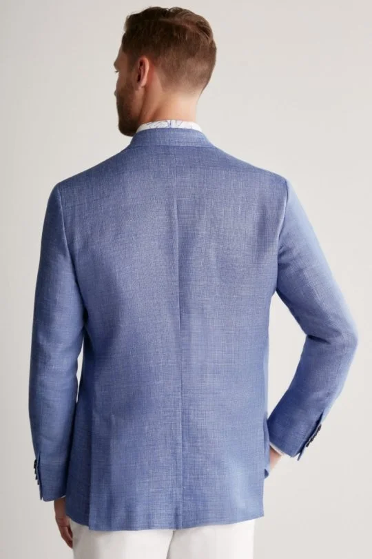 Hemington - Keten Yün Karışım Koyu Mavi Yazlık Blazer Ceket (4)