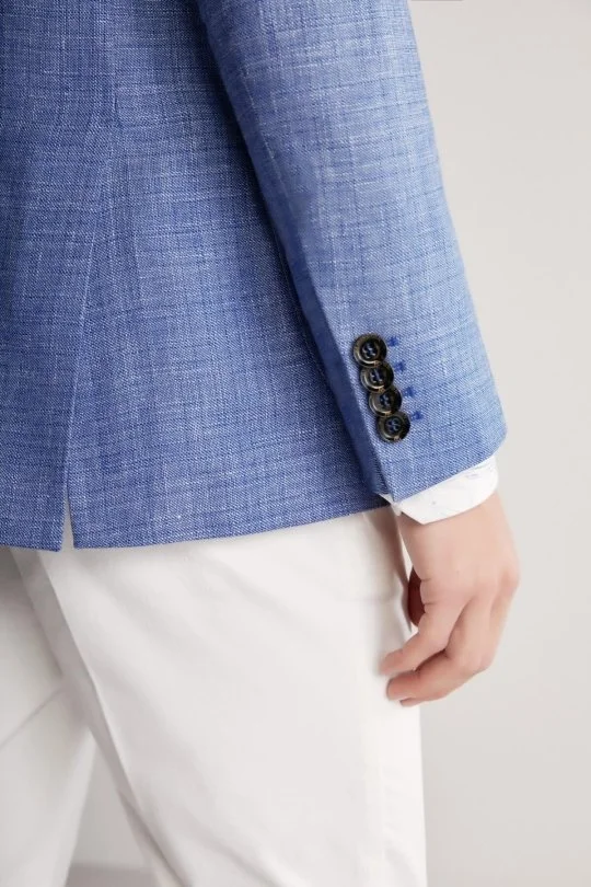 Hemington - Keten Yün Karışım Koyu Mavi Yazlık Blazer Ceket (6)