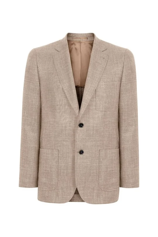 Hemington - Keten-Yün Karışım Kum Rengi Yazlık Blazer Ceket (8)