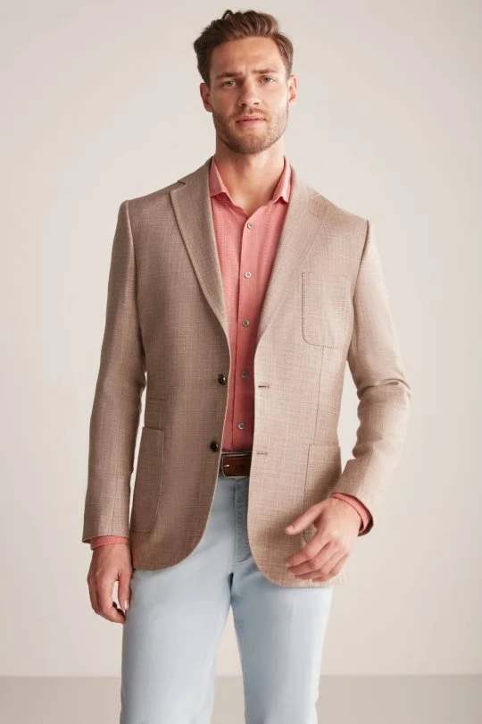 Hemington - Keten-Yün Karışım Kum Rengi Yazlık Blazer Ceket (3)