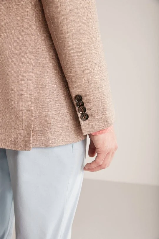 Hemington - Keten-Yün Karışım Kum Rengi Yazlık Blazer Ceket (6)