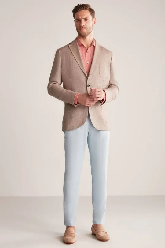 Hemington - Keten-Yün Karışım Kum Rengi Yazlık Blazer Ceket (1)
