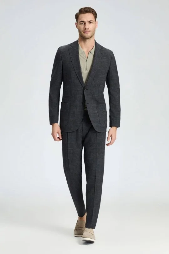 Hemington - Keten-Yün Karışım Siyah Yazlık Blazer Ceket (1)