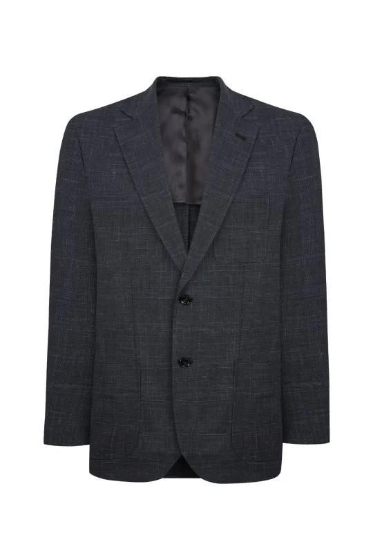 Hemington - Keten-Yün Karışım Siyah Yazlık Blazer Ceket (8)