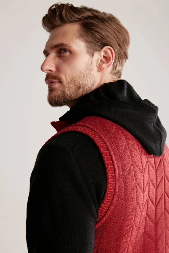 Hemington - Kırmızı Activewear Merino Yün Triko Yelek (2)