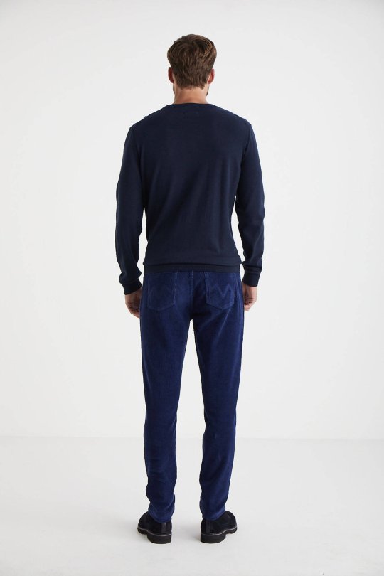 Koyu Mavi 5 Cep Kadife Pantolon