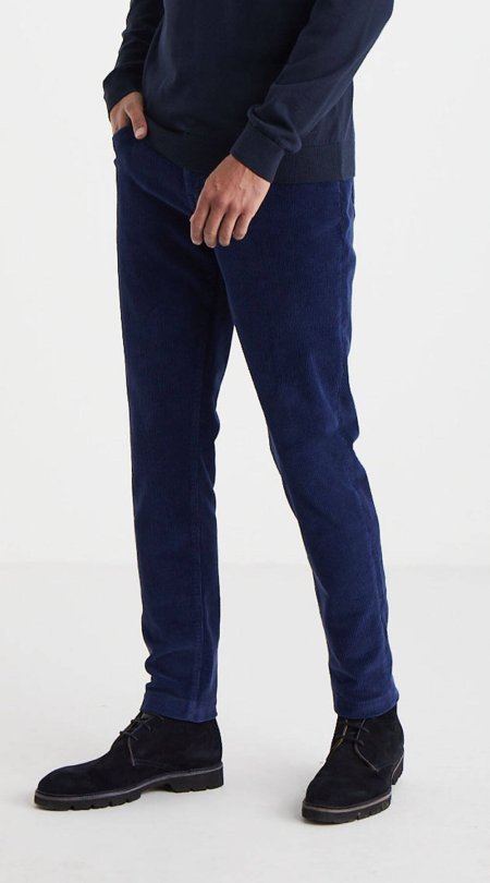 Koyu Mavi 5 Cep Kadife Pantolon