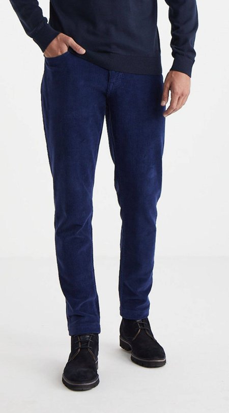 Koyu Mavi 5 Cep Kadife Pantolon