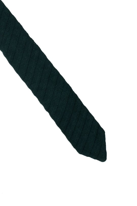 Çizgi Desenli Koyu Yeşil Örgü Kravat