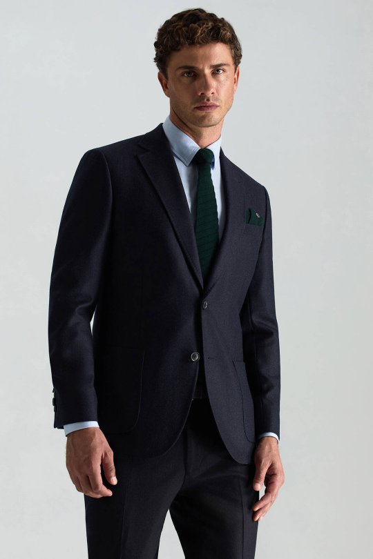 Çizgi Desenli Koyu Yeşil Örgü Mendil