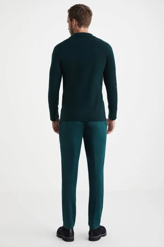 Hemington - Extrafine Merino Koyu Yeşil Triko Blazer Ceket (3)